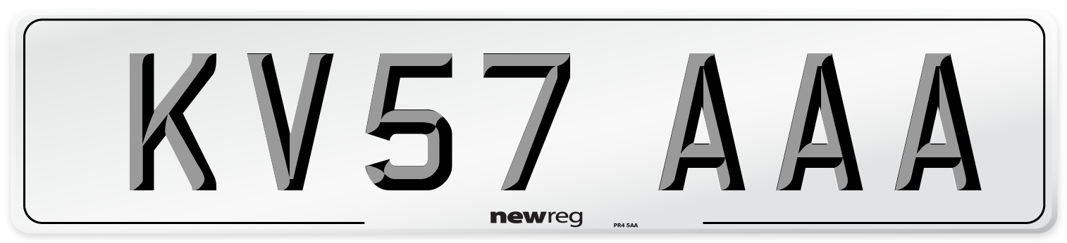 KV57 AAA Number Plate from New Reg